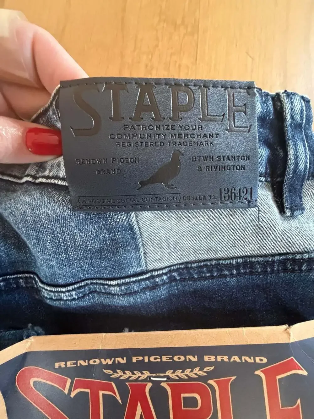 Staple Pigeon Brand World Renown Embroidered Distressed Jeans, Size 32